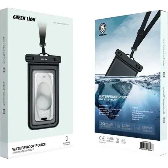 کاور ضد آب گرین لاین مدل Waterproof Pouch مناسب گوشی ۷.۲ اینچی