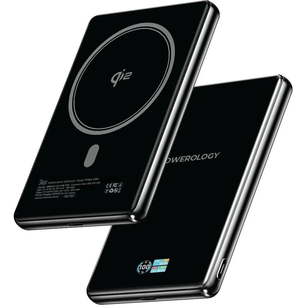 پاوربانک پاورولوژی مدل Skye PPBKLYD89BK ظرفیت 10000 میلی آمپر ساعت